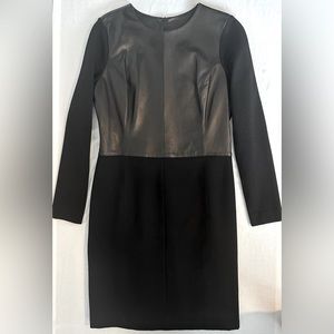 Antonio Melani Long Sleeve Genuine Leather Dress, Size 8